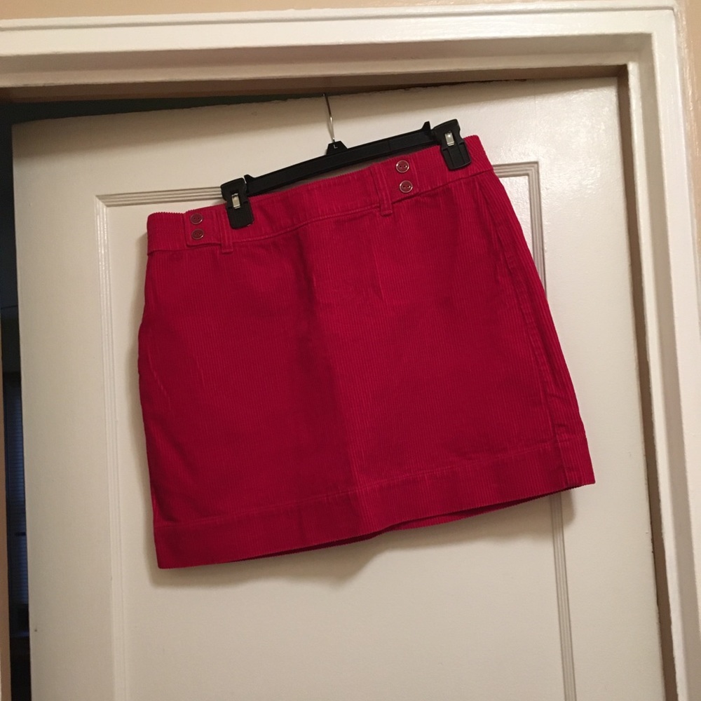 Red corduroy mini skirt 16 1/2 inches long